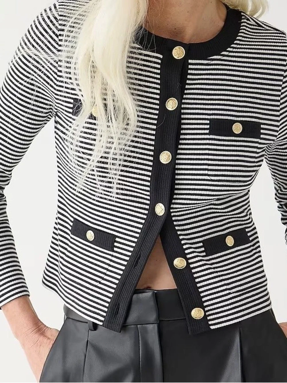 J. Crew Vintage rib lady jacket in stripe